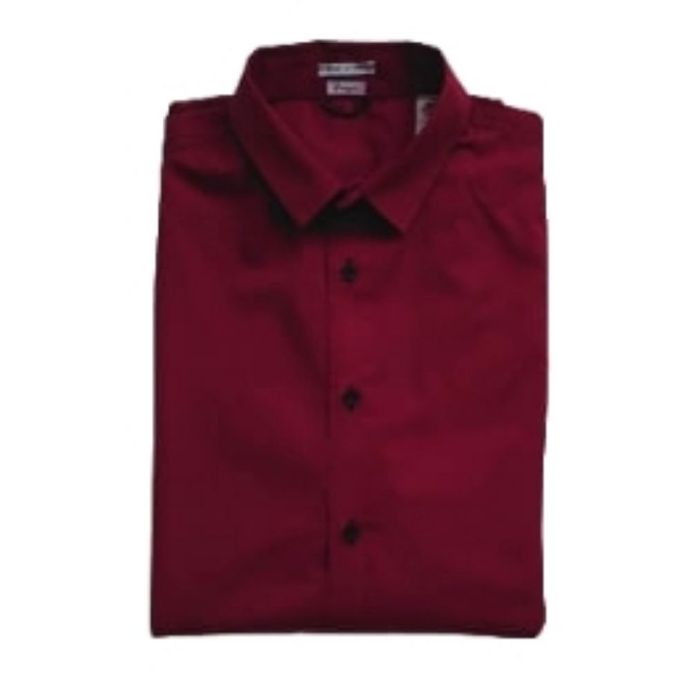 ENERGIE SIXTY Italy Cotton Button Up Shirt Long Sleeves Wine Men's Size M